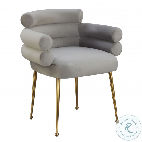 Dente Grey Velvet Dining Chair by Inspire Me Home Decor From TOV