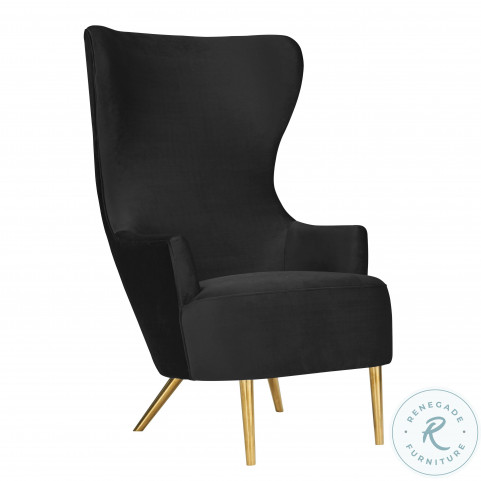 Ziva black velvet deals chair