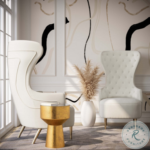 Jezebel Cream Velvet Wingback Chair HomeGalleryStores IHS68205