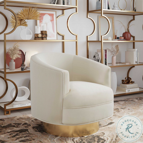 Canyon cream velvet swivel chair online