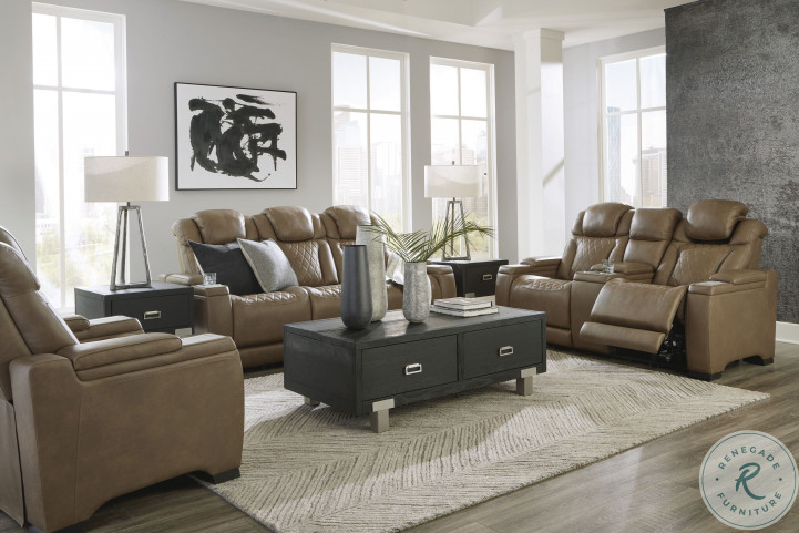 Power reclining living room hot sale set with adjustable headrest