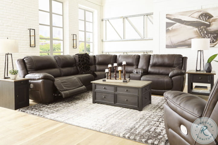 Dunleith Chocolate RAF Power Reclining Sectional