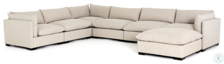 Atelier Westwood Espresso And Bennett Moon 6 Piece Sectional With Ottoman |  HomeGalleryStores.com | UATR-S08-925