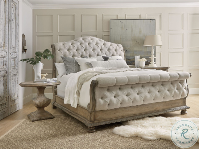 Beige 2024 sleigh bed