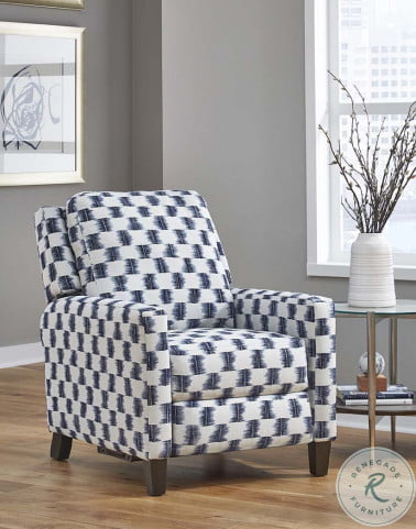 Bungalow Denim Rocking Hi Leg Recliner with Power Headrest From