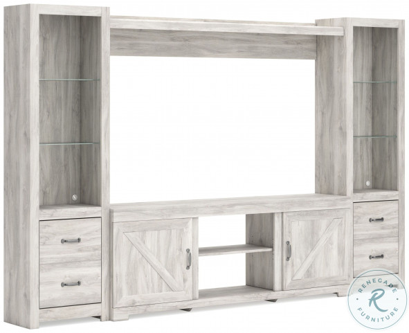 Bellaby Whitewash 4 Piece Entertainment Center From Ashley