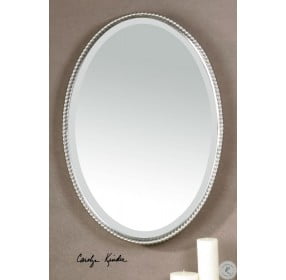 Sherise Brushed Nickel Oval Mirror