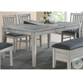 Summer Winds White and Gray Extendable Wings Leg Dining Room Set