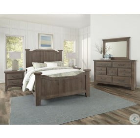 Sawmill Saddle Grey King Arched Poster Bed