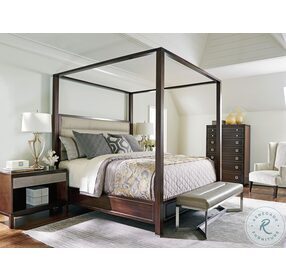 Macarthur Park Brown And Beige Terranea King Upholstered Canopy Bed