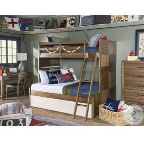 Summer Camp Tree House Brown Twin over Full Bunk Bed