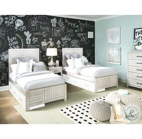 Summer Camp Stone Path White Twin Panel Bed