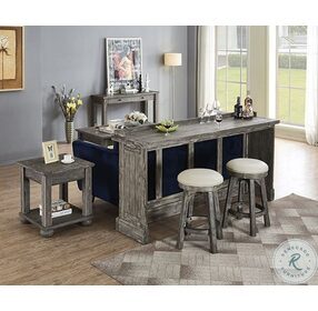 PGA Distressed Gray Backless Round Counter Height Stool