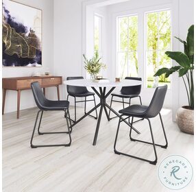 Smart Black and Black Dining Chair Set of 2
