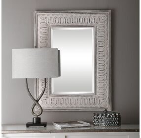 Argenton Distressed Taupe Ivory Wash Mirror