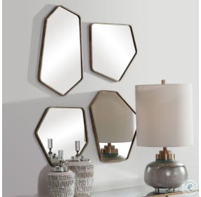 Linneah Aged Gold Mirror Set Of 4