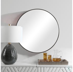 Coulson Antique Brushed Brass Round Mirror