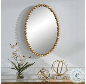 Serna Gold Leaf Oval Mirror