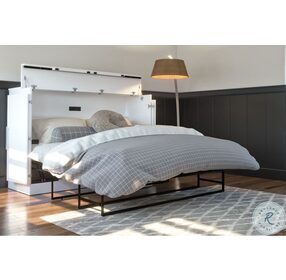 Nebula White 67" Queen Cabinet Bed With Mattress