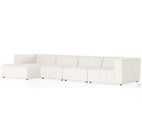Langham Fayette Cloud Channeled 4 Piece LAF Chaise Sectional