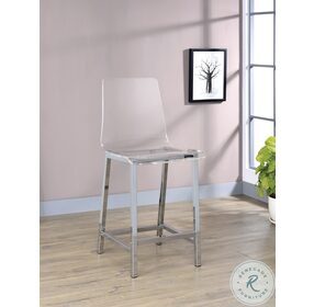 Juelia Chrome And Clear Acrylic Counter Height Stools Set of 2