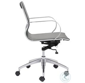Glider Gray Low Back Adjustable Office Chair