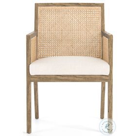 Antonia Savile Flax And Toasted Parawood Dining Arm Chair