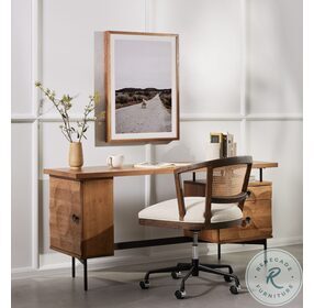 Alexa White And Vintage Sienas Swivel Desk Chair