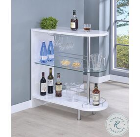 Adolfo Glossy White And Clear Bar Table 