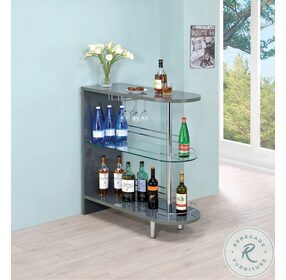 Adolfo Glossy Grey And Clear Bar Table
