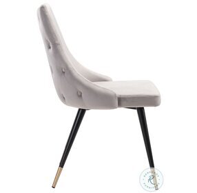 Piccolo Gray Velvet Dining Chair Set Of 2