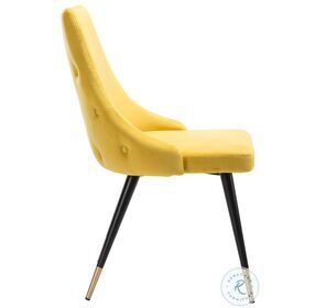 Piccolo Yellow Velvet Dining Chair Set Of 2