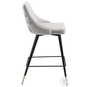 Piccolo Gray Velvet Counter Chair