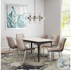 Magnus Gray And Brushed Stainless Steel Dining Chair Set Of 2