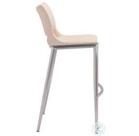 Ace Light Pink And Brushed Stainless Steel Bar Stool Set Of 2