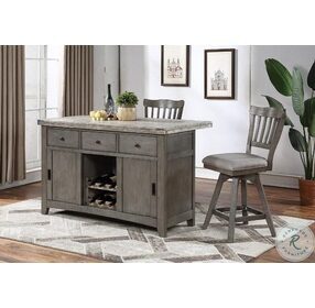 Pinecrest Distressed Pine And Burnished Gray Kitchen Island