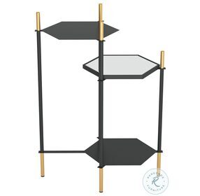 William Gold And Black Side Table