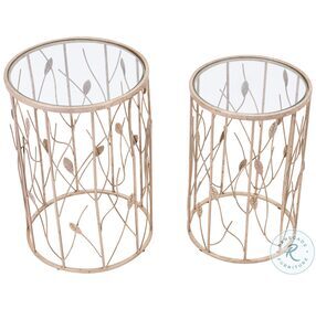 Sage Clear And Gold Side Tables Set Of 2