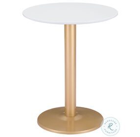 Alto White and Gold Bistro Table Set