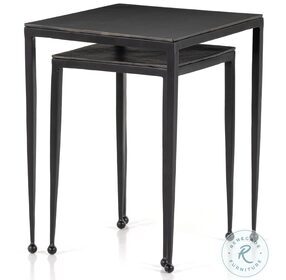 Dalston Raw Black Nesting End Tables