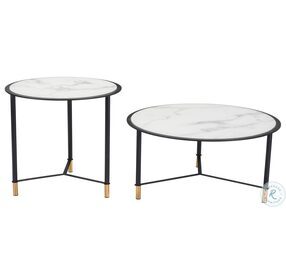 Davis Black And White Coffee Table Set