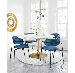 Ithaca White And Gold Dining Table