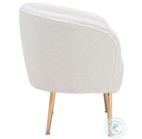 Sherpa Beige And Gold Accent Chair