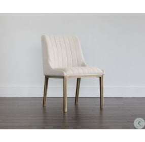 Halden Beige Linen Fabric Dining Chair Set of 2
