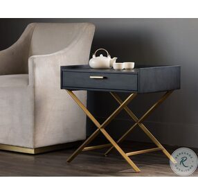 Tanana Dark Brown And Brass End Table