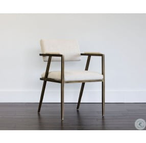 Ventouz Beige Linen Fabric Arm Chair