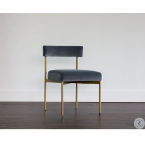Seneca Velvet Slate Dining Chair Set of 2