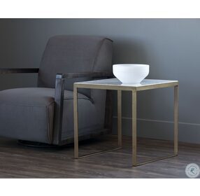 Evert White End Table