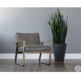 Directions Grey Leather Kristoffer Lounge Chair