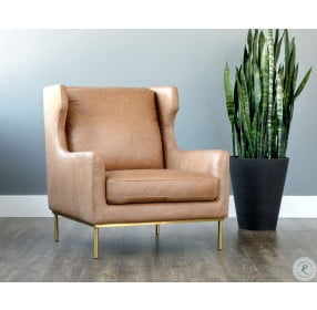 Virgil Marseille Camel Leather Lounge Chair